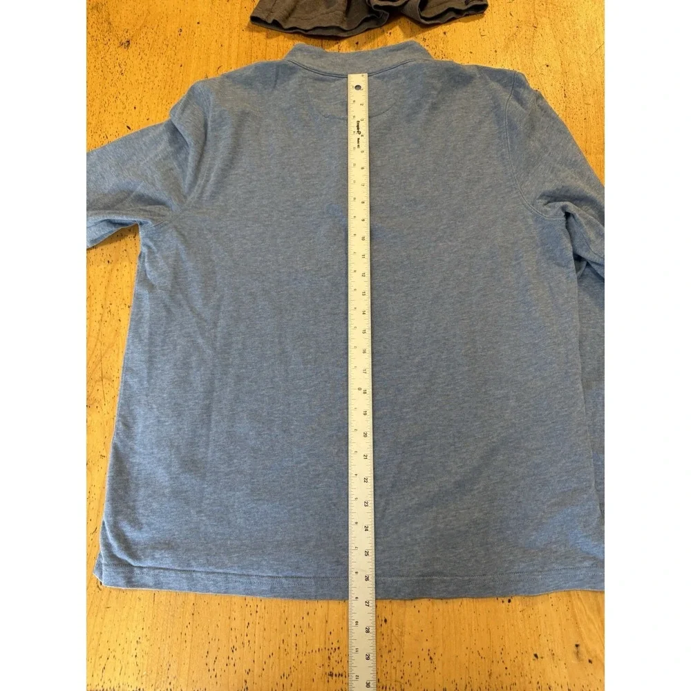 Lot Of 2 Faherty 1/4 Zip Jacket Men's XL Brown/blue Stretch Pullover Cotton‎